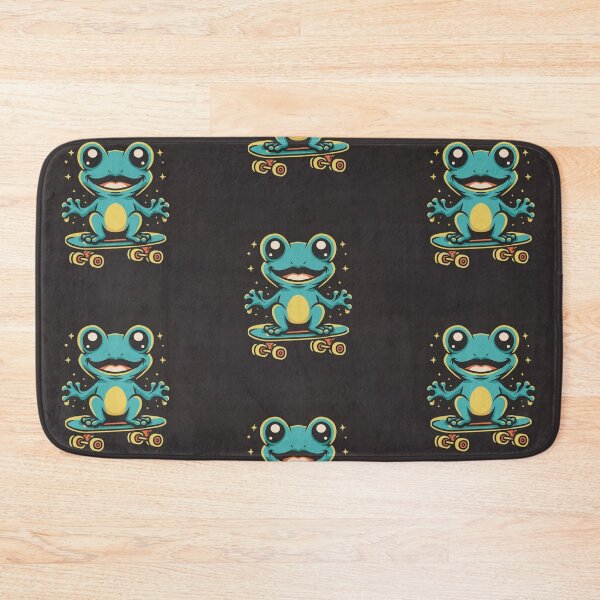 Item preview, Funny cute kawaii style frog riding a skateboard designed and sold by Trend-Beaver.