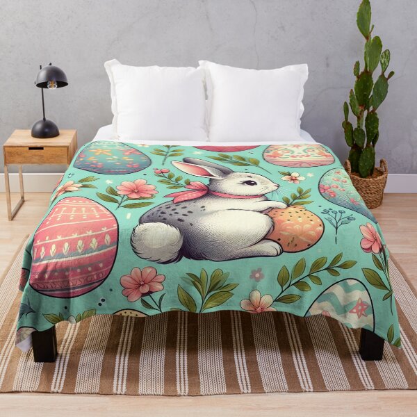 Item preview, Colorfully Eggs Pattern with Bunny designed and sold by KookyStudioArt.