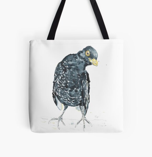 Blackbird staring All Over Print Tote Bag