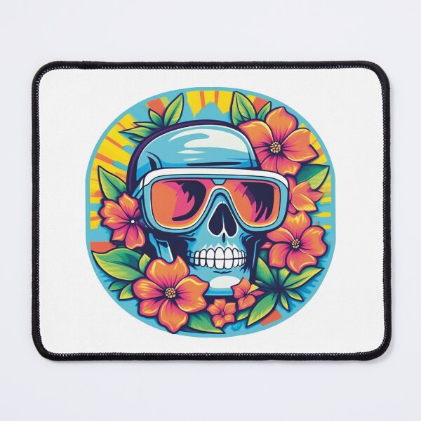 Item preview, Sunny skull: flowers and rays in the background designed and sold by Ink-Kreativ.