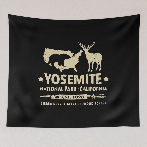 Item preview, Yosemite National Park black bear deer redwood designed and sold by Helen-Storm.