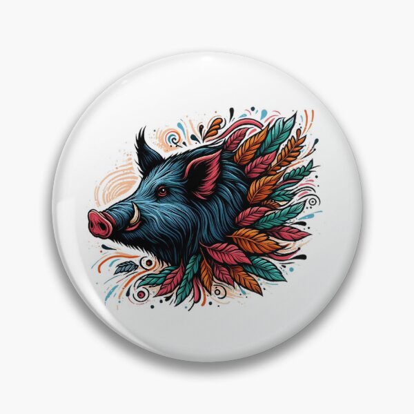 Item preview, A beautiful wild boar with various colorful leaves designed and sold by Marcoshop10.