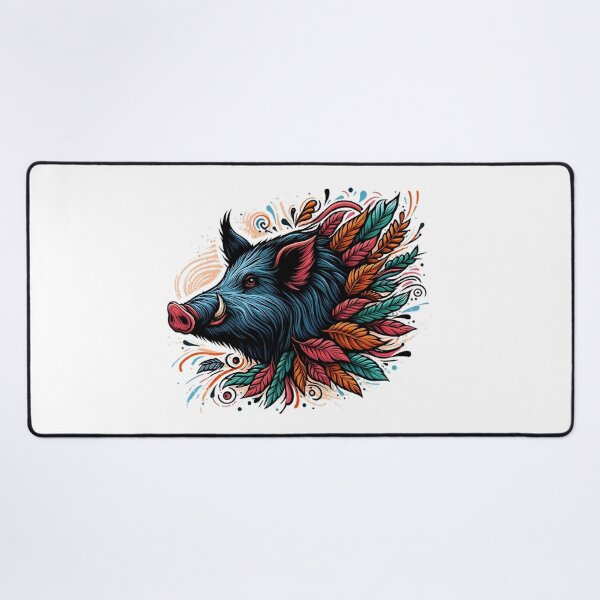 Item preview, A beautiful wild boar with various colorful leaves designed and sold by Marcoshop10.