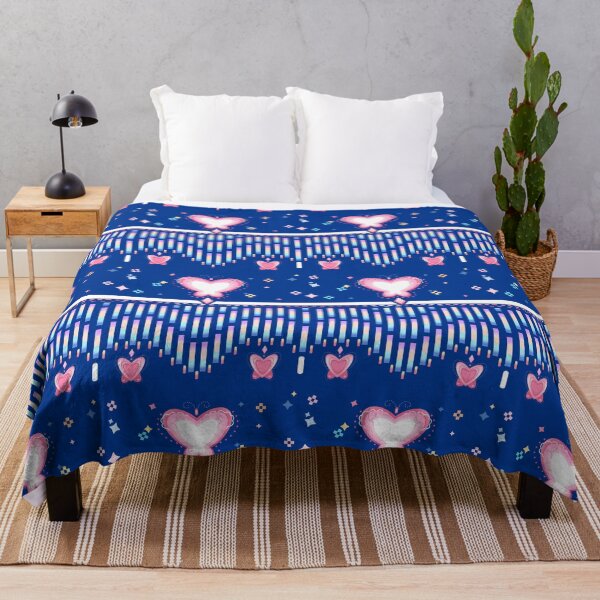 Item preview, Blue Ethic Wallpaper with pink butterflies, Colorful seamless pattern  designed and sold by rollingfakedice.