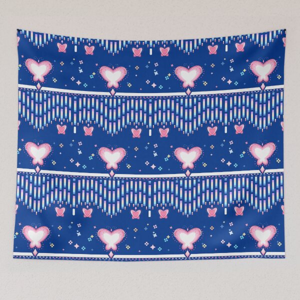 Item preview, Blue Ethic Wallpaper with pink butterflies, Colorful seamless pattern  designed and sold by rollingfakedice.