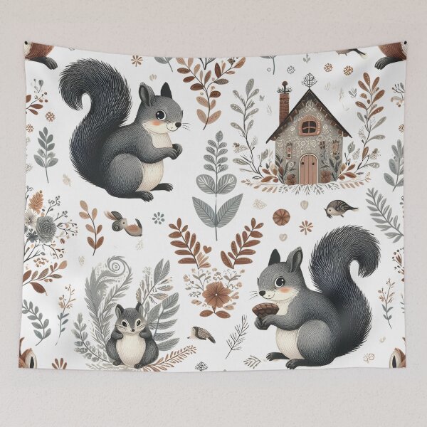 Item preview, Funny Squirrel Patterns designed and sold by KookyStudioArt.