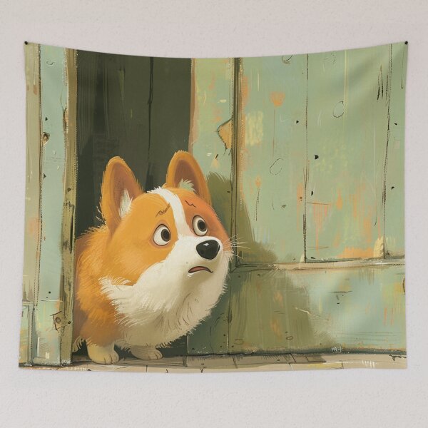 Item preview, Cute Corgi dog looking designed and sold by CorgiCuddle.