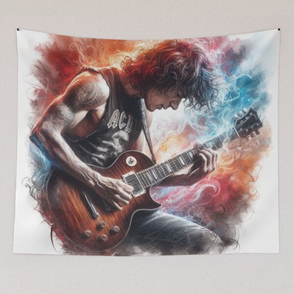 Item preview, “Electric Harmonies: The Guitarist and his Bewitching Riffs” designed and sold by CHRIST5000.