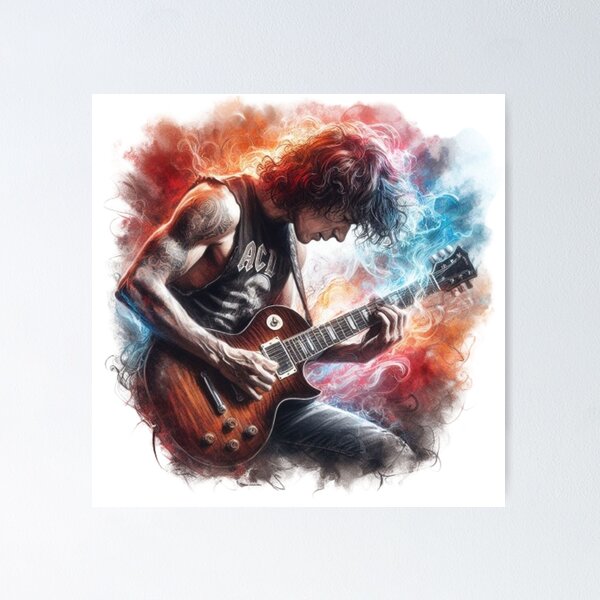 Item preview, “Electric Harmonies: The Guitarist and his Bewitching Riffs” designed and sold by CHRIST5000.