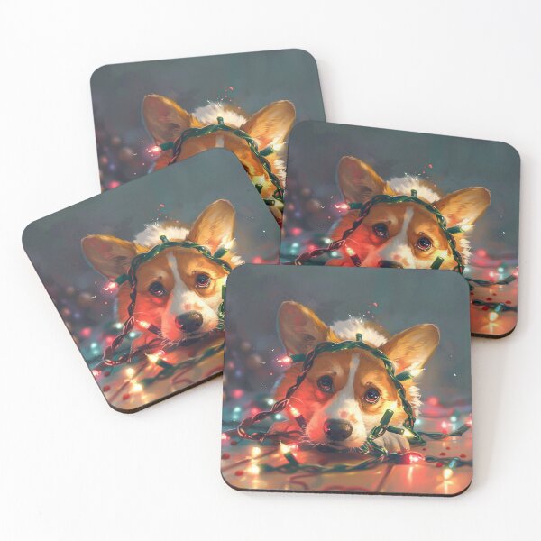 Artikelvorschau, Corgi Hund in Weihnachts Lichterkette  entworfen und verkauft von CorgiCuddle.