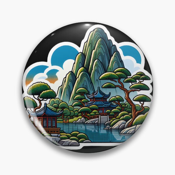 Item preview, Asian Temple in Mountains designed and sold by CamaArt.