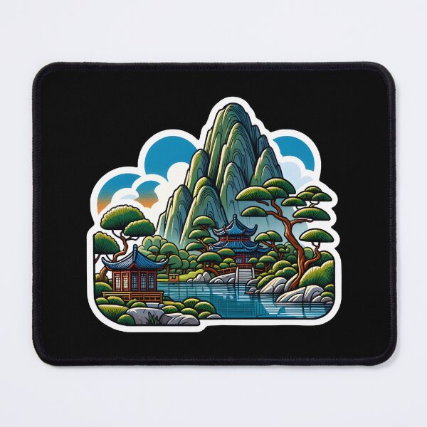 Item preview, Asian Temple in Mountains designed and sold by CamaArt.