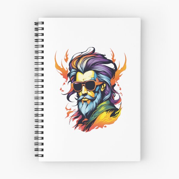 Item preview, Fiery elegance: portrait surrounded by flames designed and sold by Ink-Kreativ.