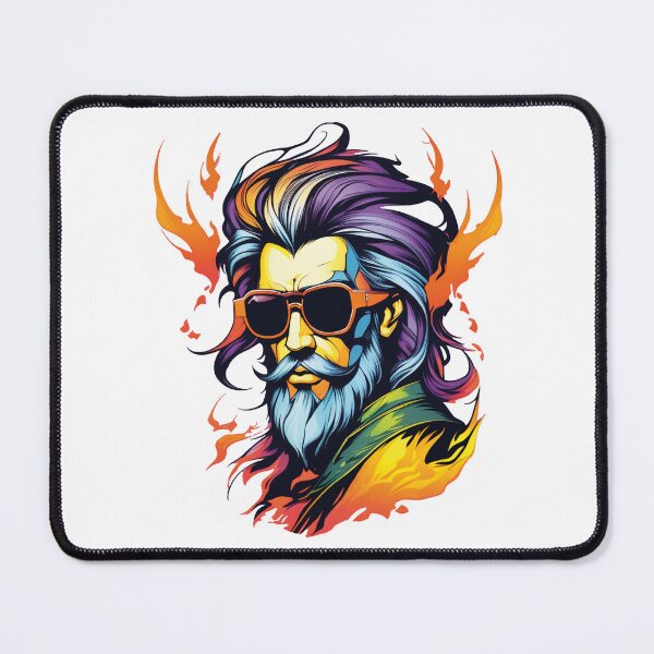 Item preview, Fiery elegance: portrait surrounded by flames designed and sold by Ink-Kreativ.