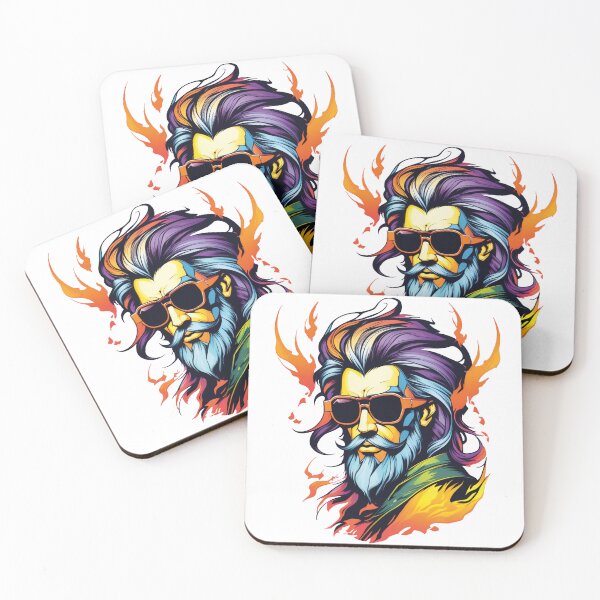 Item preview, Fiery elegance: portrait surrounded by flames designed and sold by Ink-Kreativ.