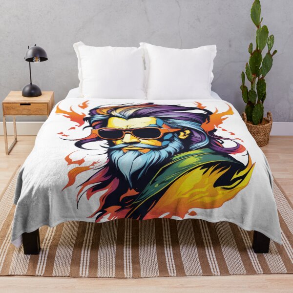 Item preview, Fiery elegance: portrait surrounded by flames designed and sold by Ink-Kreativ.