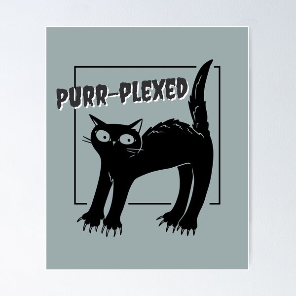 Item preview, Purr-plexed Black Cat designed and sold by theresa7131.