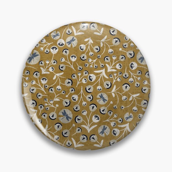 Item preview, Gold Retro modern poppy most peculiar floral pattern designed and sold by PerlaDesignArt.