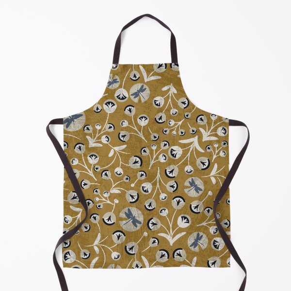 Item preview, Gold Retro modern poppy most peculiar floral pattern designed and sold by PerlaDesignArt.