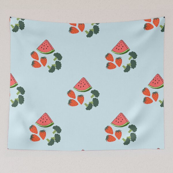Item preview, Summer Freshness: Watermelon, Strawberries, and Broccoli Pattern designed and sold by Hill Strom.
