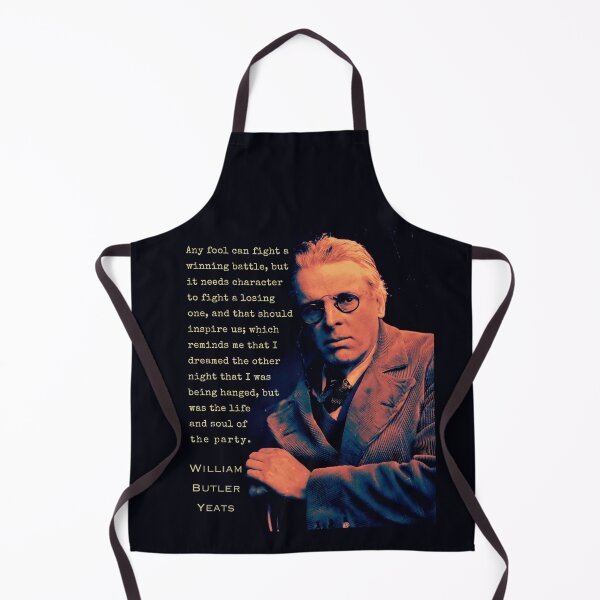 Item preview, William Butler Yeats portrait and quote: Any fool can fight a winning battle, but it needs character to fight a losing one, and that should inspire us; designed and sold by artbleed.