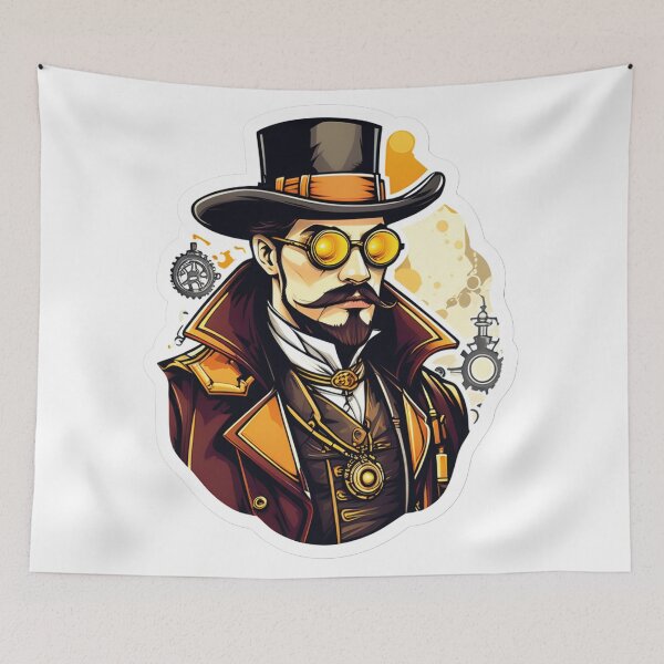 Item preview, Victorian Sci-Fi: Mysterious Steampunk Man designed and sold by Ink-Kreativ.