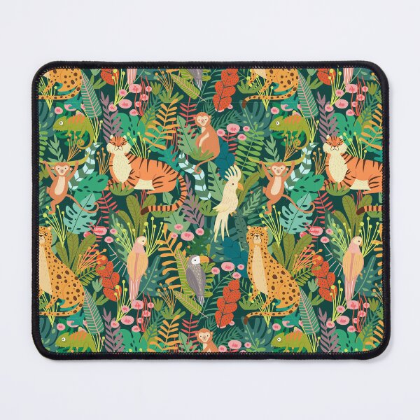 Item preview, Tropical Jungle Pattern - Tigers, Cheetah, Monkey, Pelican, Parrots designed and sold by Fanverse Merchandise.