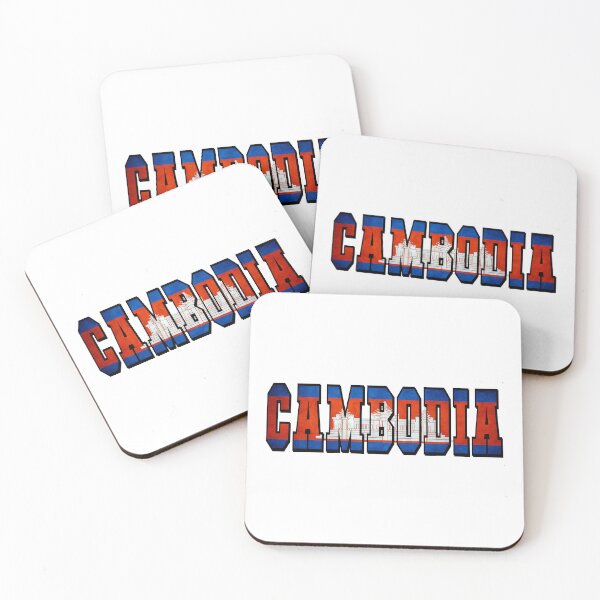 Item preview, Cambodia Country Flag Typography designed and sold by TravelWish.