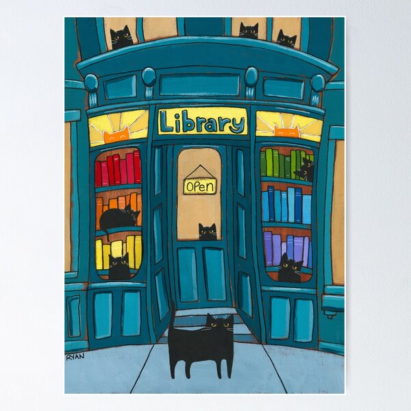 Item preview, The Library Cats designed and sold by KilkennyCat Art.
