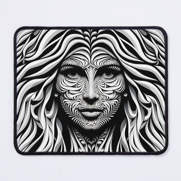 Item preview, Optical illusion image of a female figure that at first glance appears as an abstract pattern designed and sold by AndreaMart.