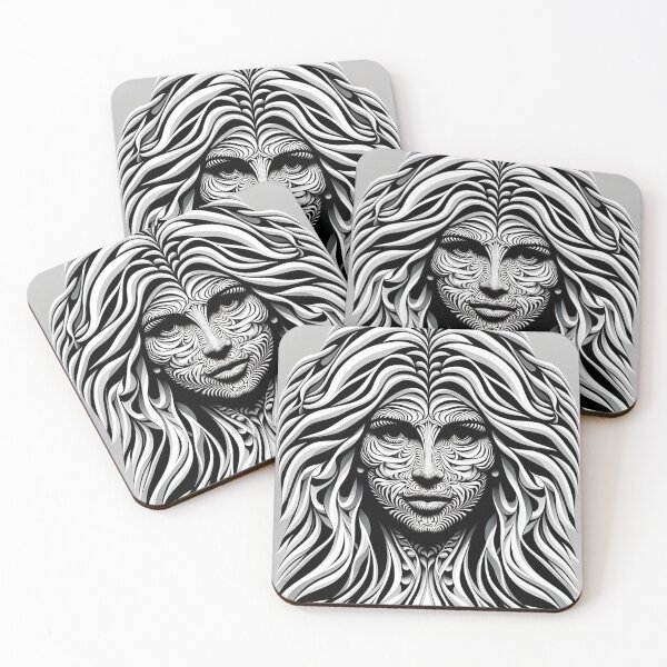 Item preview, Optical illusion image of a female figure that at first glance appears as an abstract pattern designed and sold by AndreaMart.