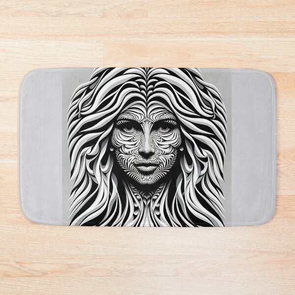 Item preview, Optical illusion image of a female figure that at first glance appears as an abstract pattern designed and sold by AndreaMart.