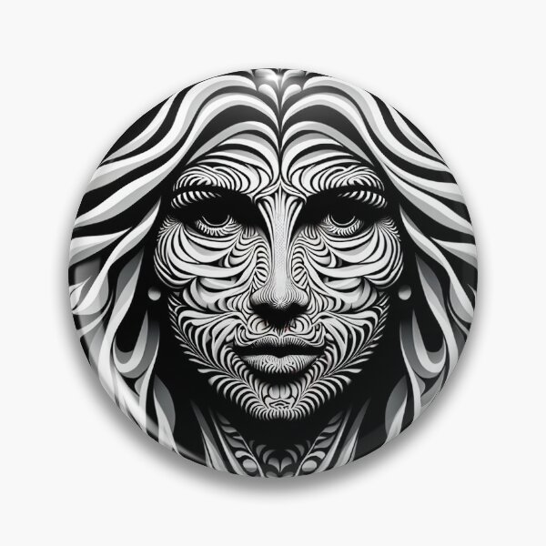 Item preview, Optical illusion image of a female figure that at first glance appears as an abstract pattern designed and sold by AndreaMart.
