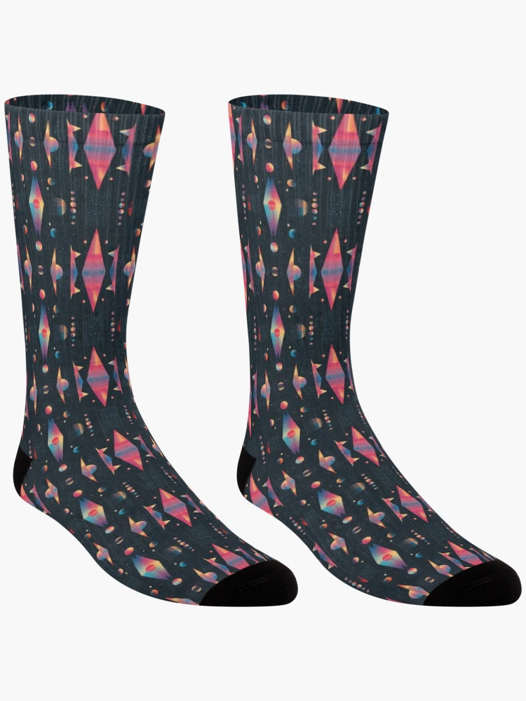 Thumbnail 3 of 5, Socks, Radiant Rhapsody Geometric Pattern designed and sold by DreamBackDrops.