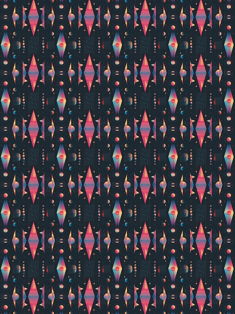 Thumbnail 3 of 3, Scarf, Radiant Rhapsody Geometric Pattern designed and sold by DreamBackDrops.