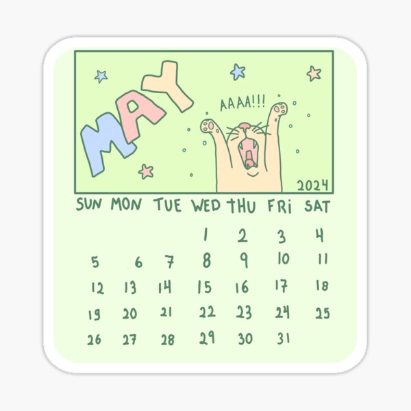 Item preview, May Calendar 2024 designed and sold by Lustafy.