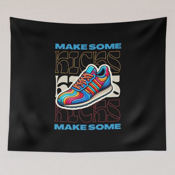 Item preview,  Funny Make Some Kicks sneaker collecting Groovy sneaker Head colorful designed and sold by MotivaChic.
