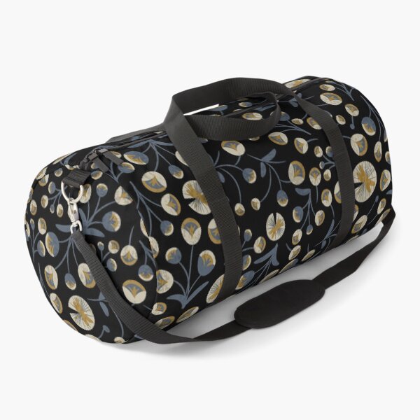 Item preview, Black and Gold Retro modern poppy most peculiar floral pattern designed and sold by PerlaDesignArt.