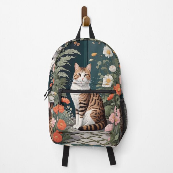 Item preview, Fancy cat in a flower garden designed and sold by M-Y-A-R-T-.