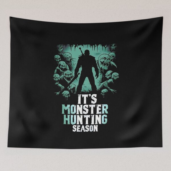 Item preview, It's Monster Hunting Season - Green - Witcher designed and sold by Fenay Designs.