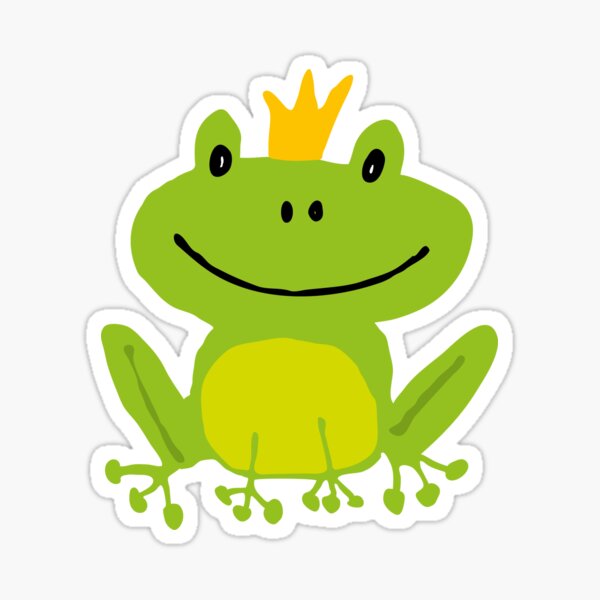 Green frog prince Sticker