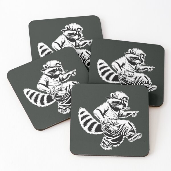 Item preview, bboy raccoon breakdancer designed and sold by CutOriginalArt.