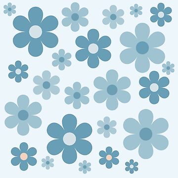 Artwork thumbnail, blue floral pattern by TrPatternLab