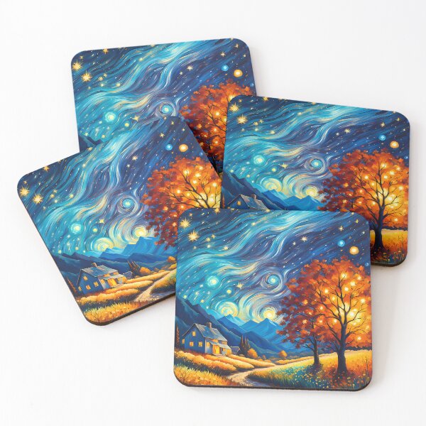 Item preview, Night Landscape and Starry Sky, Ai Generated Art  designed and sold by ACC .