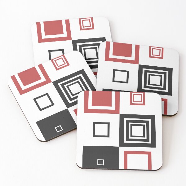 Item preview, Bauhaus red and black squares designed and sold by KMA Home Design.