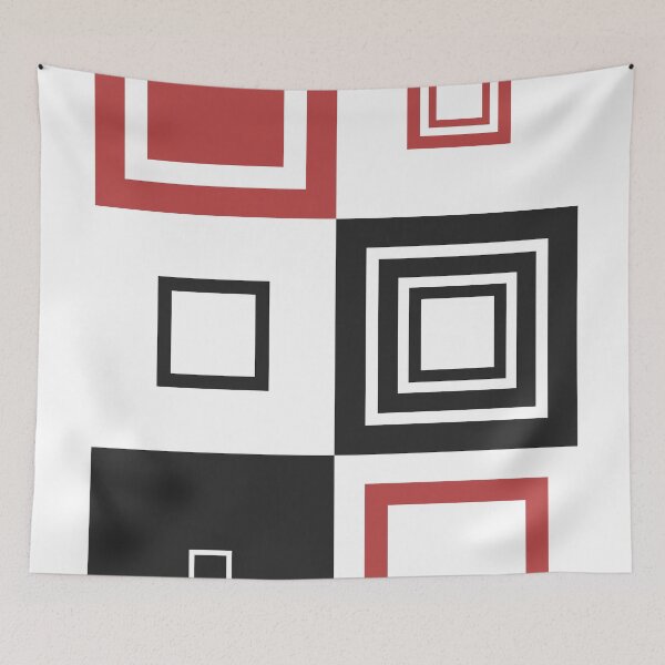 Item preview, Bauhaus red and black squares designed and sold by KMA Home Design.