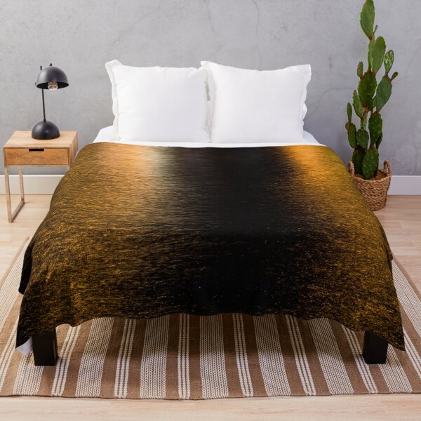 Item preview, Abstract night lights sea shiny orange brown black reflection Photo of glistening shining water designed and sold by PLdesign.