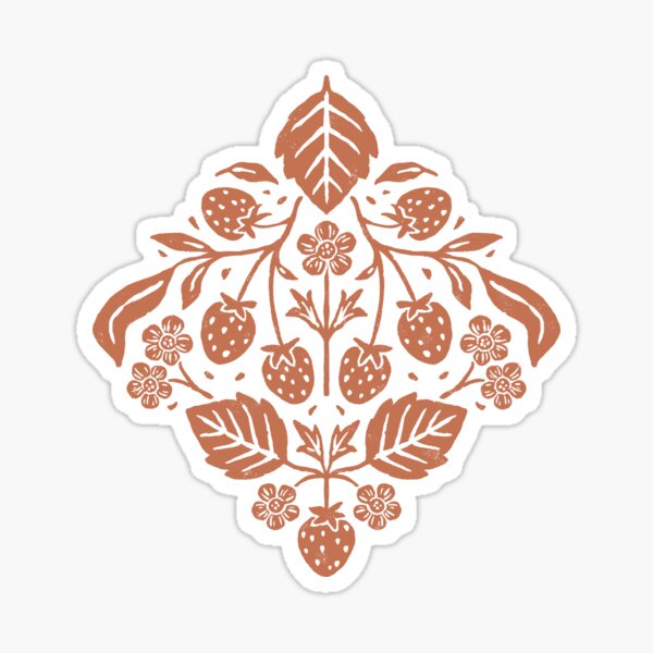 Item preview, Block Print Strawberry Garden designed and sold by ohjessmarie.