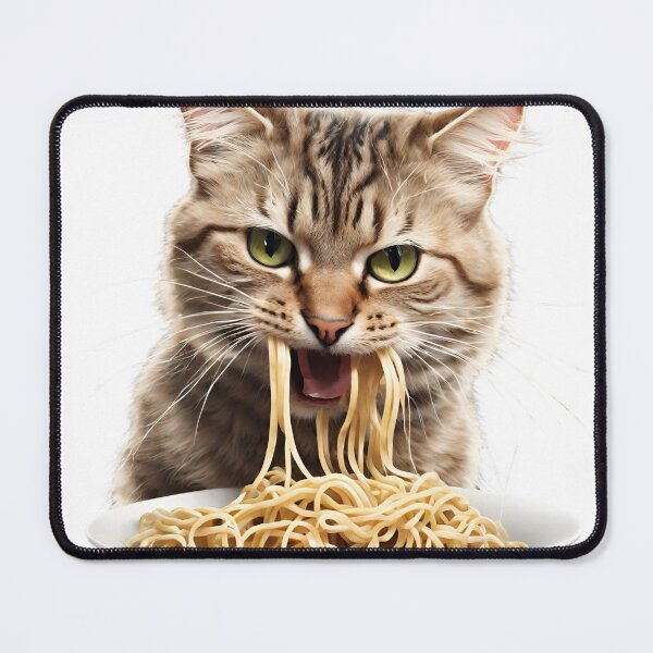 Item preview, Noodle Feline Feast: Adorable Cats Eating Noodles designed and sold by PatternXS.