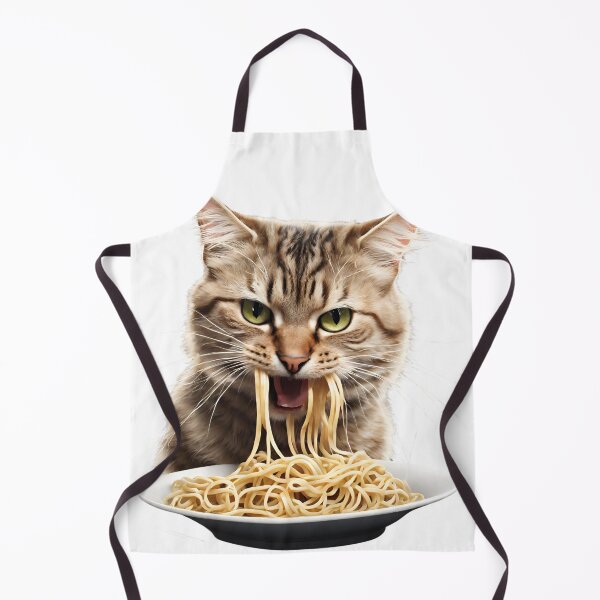 Item preview, Noodle Feline Feast: Adorable Cats Eating Noodles designed and sold by PatternXS.